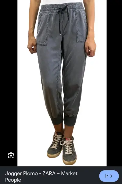 Pantalón jogger gris ZARA para mujer - miniatura 1