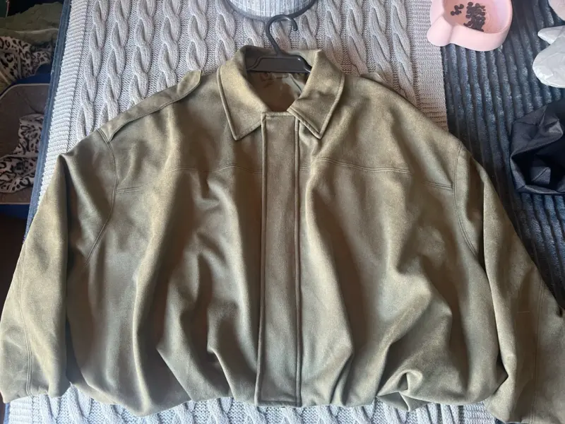 Chaqueta de gamuza verde oliva - 1