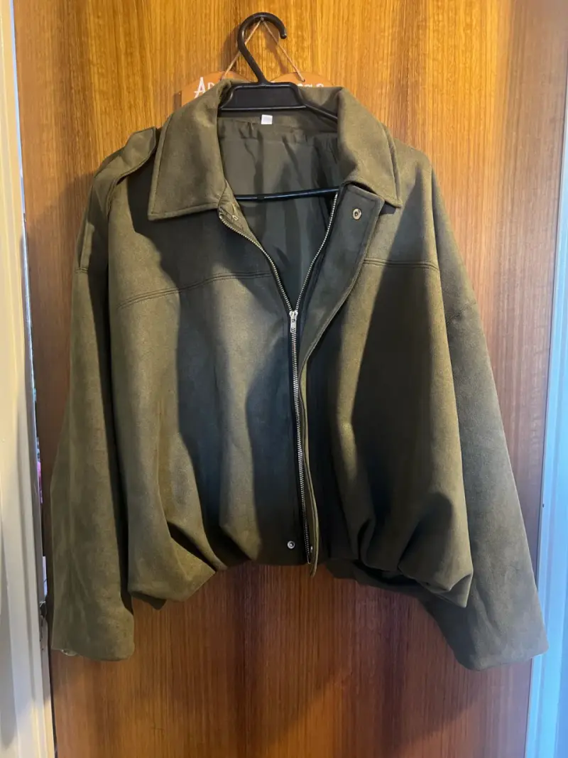 Chaqueta de gamuza verde oliva - 4