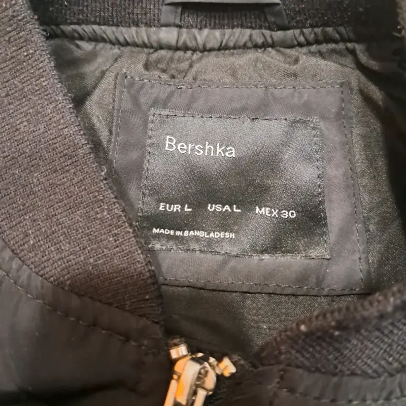 Chaqueta bomber negra Bershka mujer - 3
