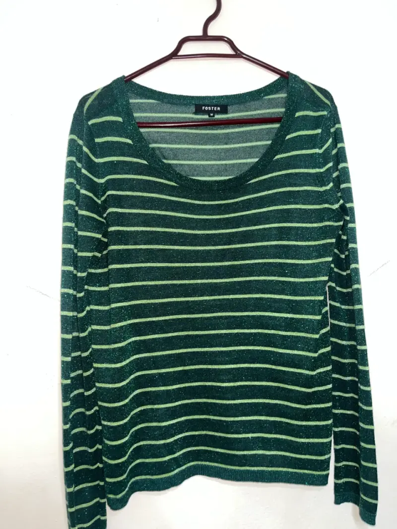 Chalecorayado verde Foster para mujer