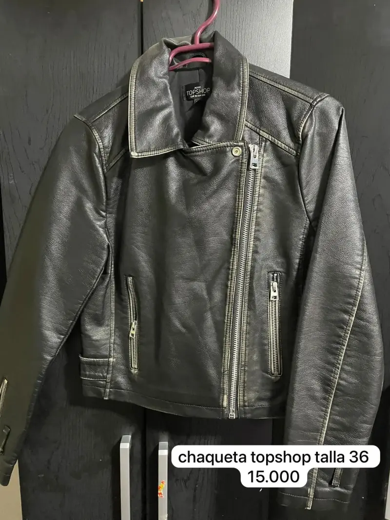 Chaqueta de cuero Topshop talla 36