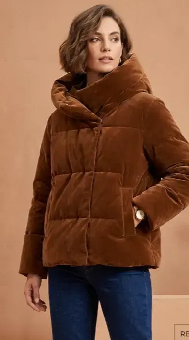 Chaqueta acolchada marrón para mujer talla L/XL