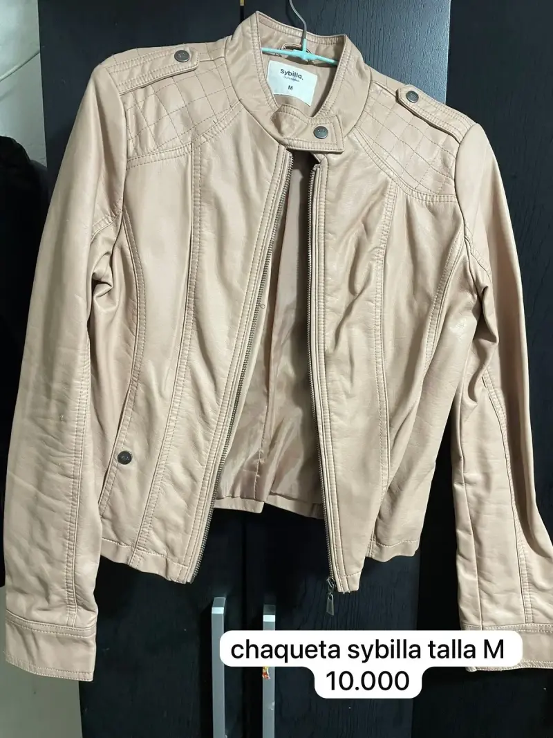 Chaqueta de cuero beige Sybilla talla M