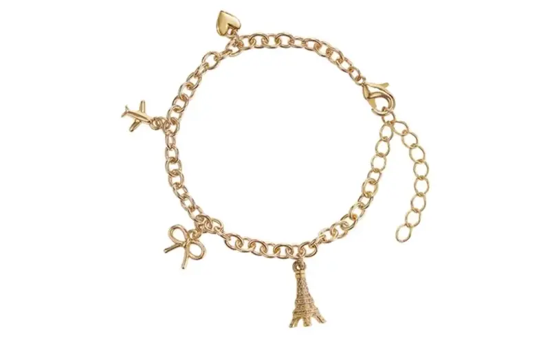 Pulsera dorada con dijes de París