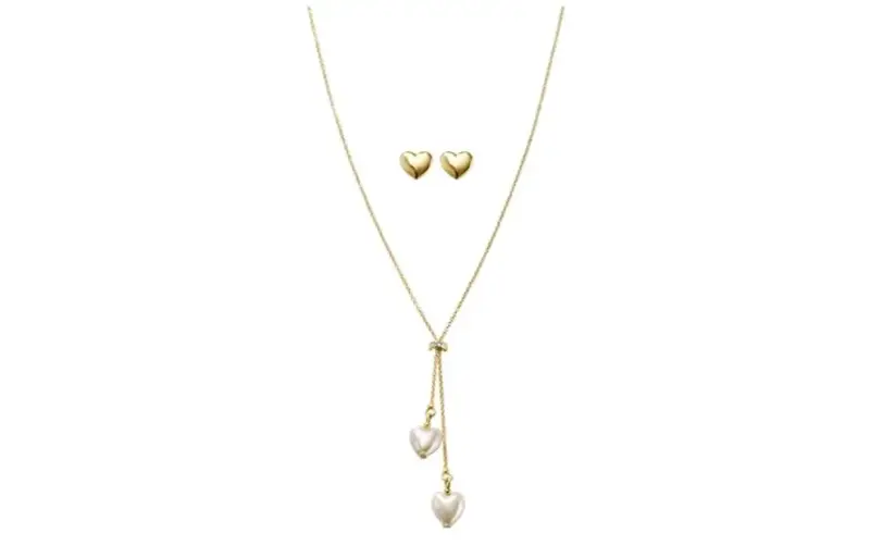 Conjunto de collar y aros mariposa dorados - 4