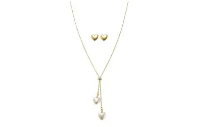 Conjunto de collar y aros mariposa dorados - miniatura 4