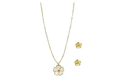 Conjunto de collar y aros mariposa dorados - miniatura 5
