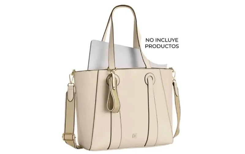 Bolso tote negro con correa ajustable - 3