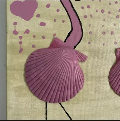 Cuadro decorativo con flamencos y conchas de 18x24 - miniatura 4