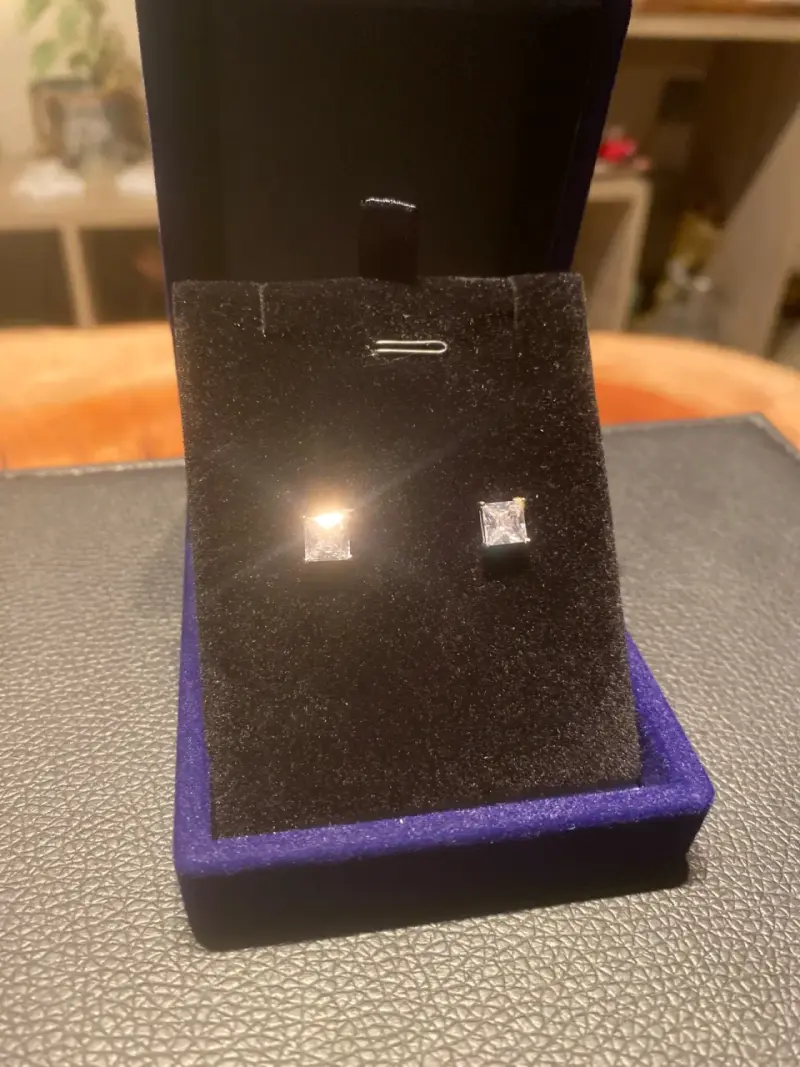 Aros de plata con circonitas 6x6mm - 4