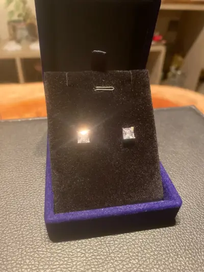 Aros de plata con circonitas 6x6mm - miniatura 4
