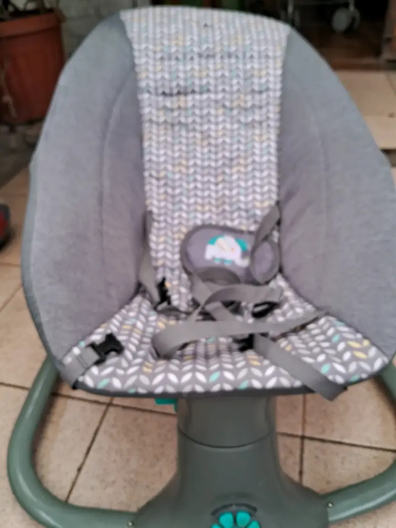 Silla mecedora para bebé gris - 1