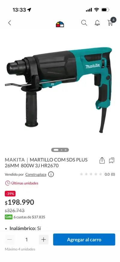 Martillo rotativo Makita SDS Plus 800W - miniatura 1