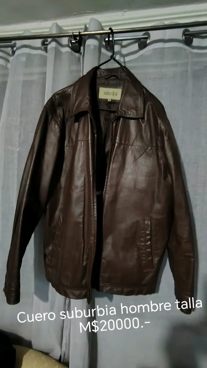 Chaqueta de cuero marrón Suburbia para hombre