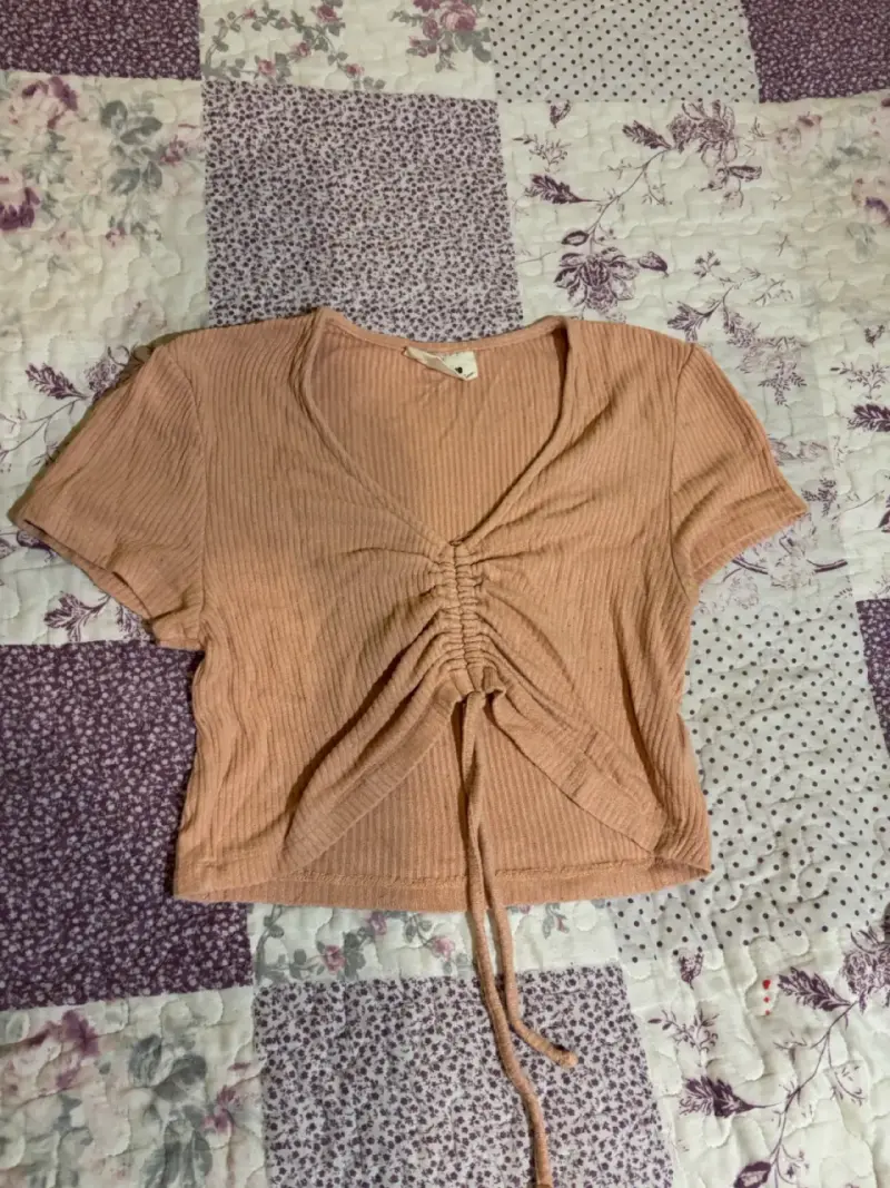 Polera corta fruncida color terracota AMERICANINO - 1