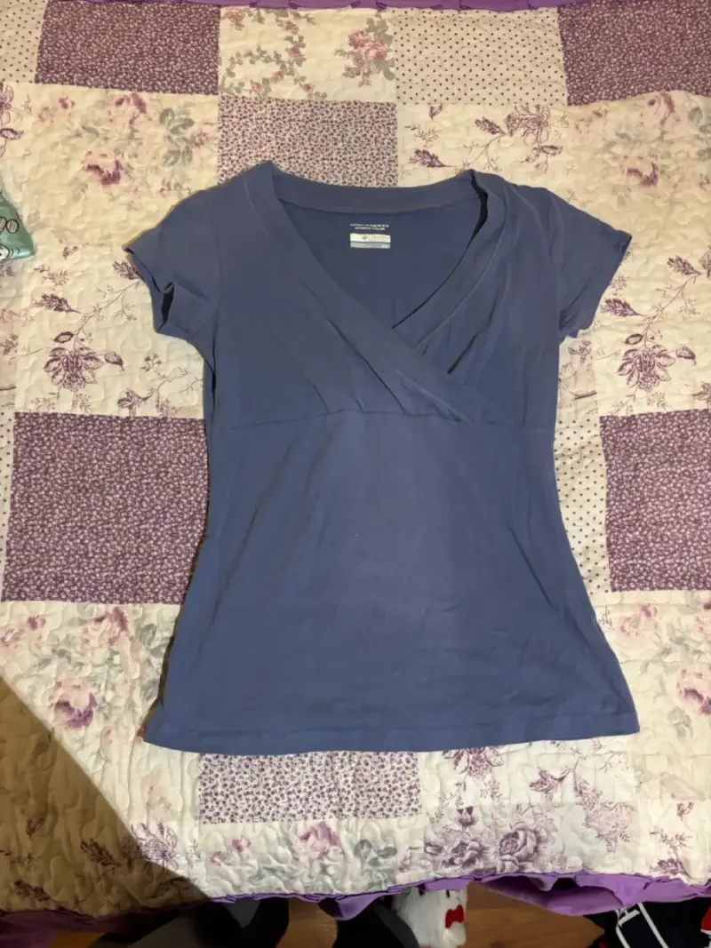 Polera azul de algodón para mujer - 1
