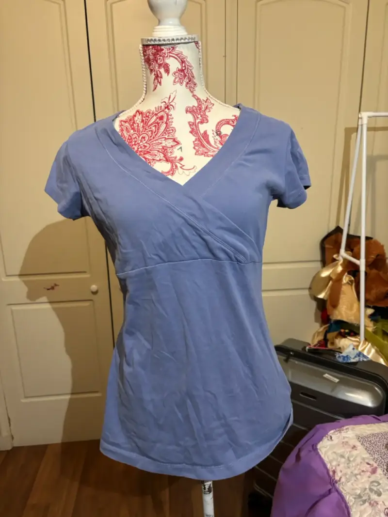 Polera azul de algodón para mujer - 2