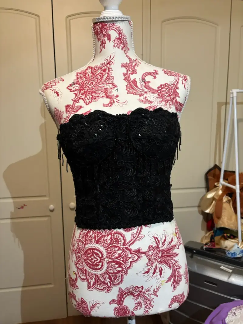 Corset negro de encaje elegante - 3