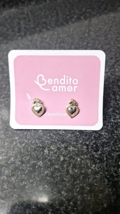 Aros corazón Bendito Amor de plata - miniatura 1