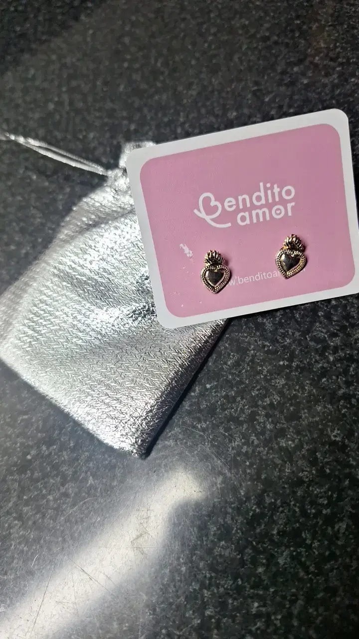 Aros corazón Bendito Amor de plata - 4