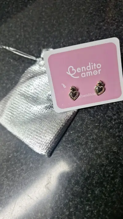 Aros corazón Bendito Amor de plata - miniatura 4