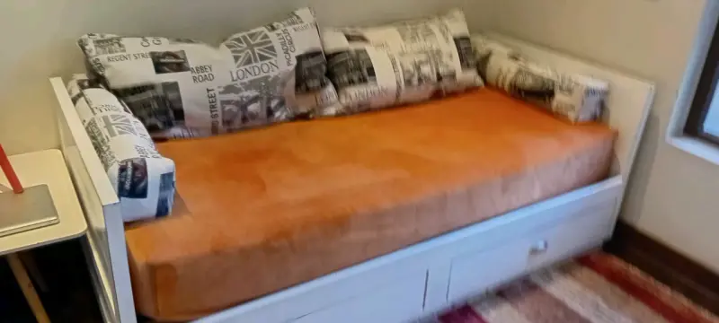 Cama nido blanca con cajones y colchón - 3