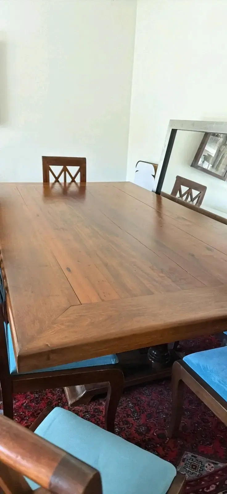 Mesa de comedor de madera roble con 10 sillas - 2