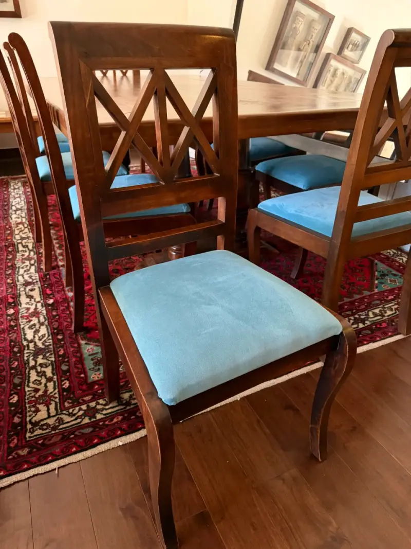 Mesa de comedor de madera roble con 10 sillas - 5