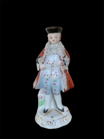 Figura de porcelana vintage con detalles pintados - miniatura 5