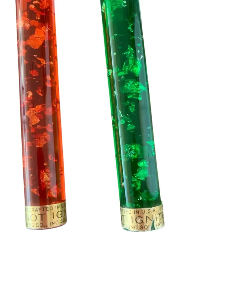 Velas decorativas rojas y verdes con brillo - 3