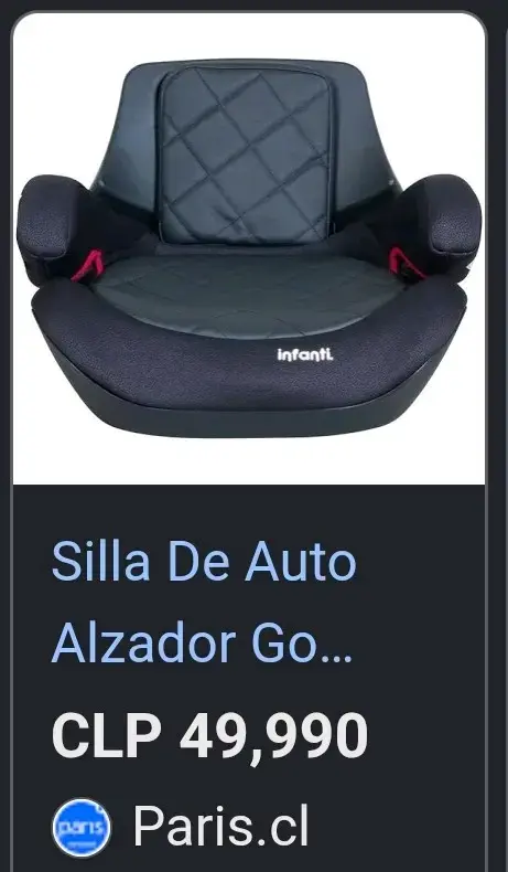 Silla de auto alzador Infanti para niños
