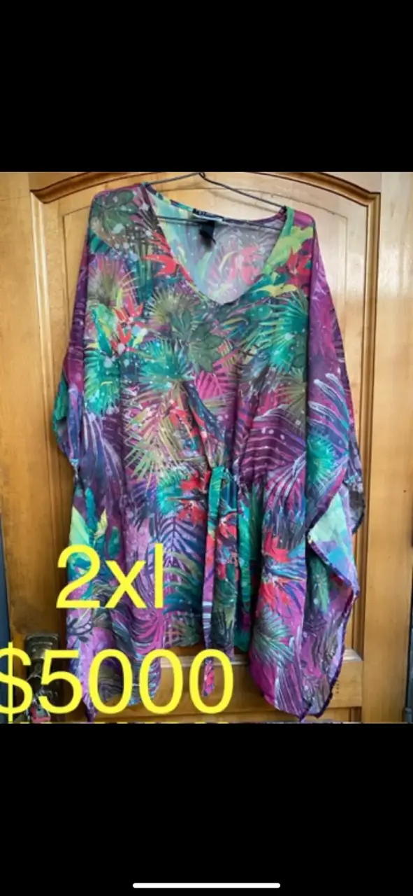 Blusa estampada tropical talla 2XL - 1