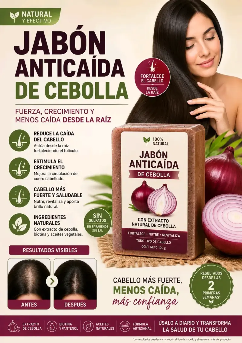 Shampoo anticaída de cebolla natural 100g