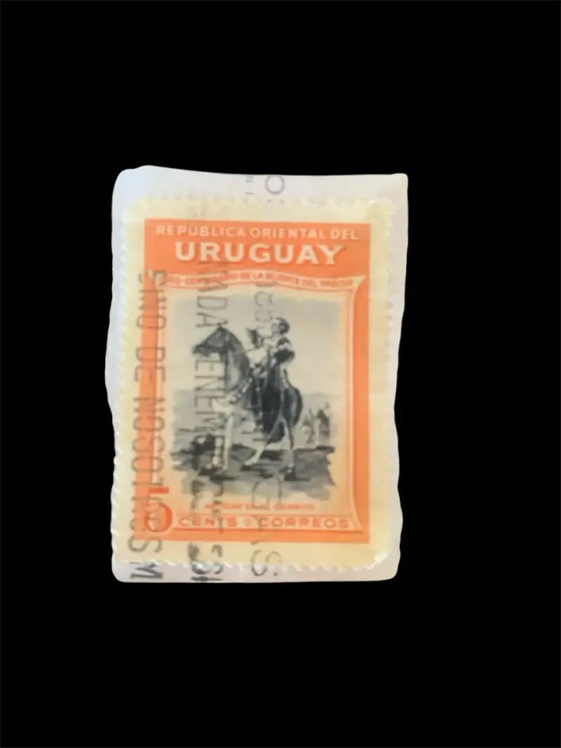 Sello postal antiguo de Uruguay 5 centésimos