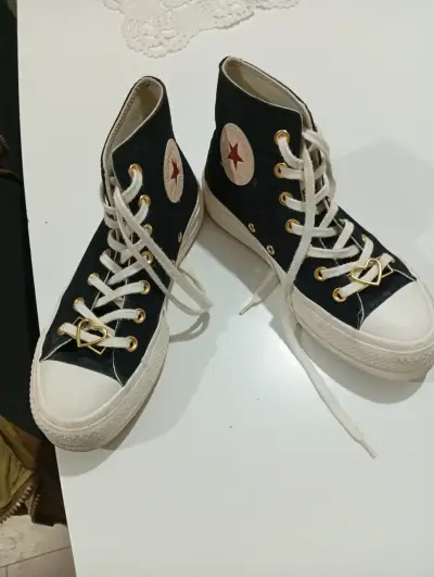 Zapatillas Converse negras de lona - miniatura 2