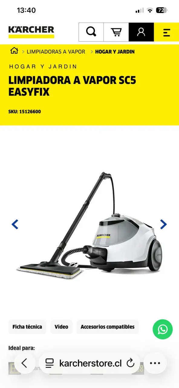 Limpiadora a vapor Kärcher SC5 EasyFix - 1