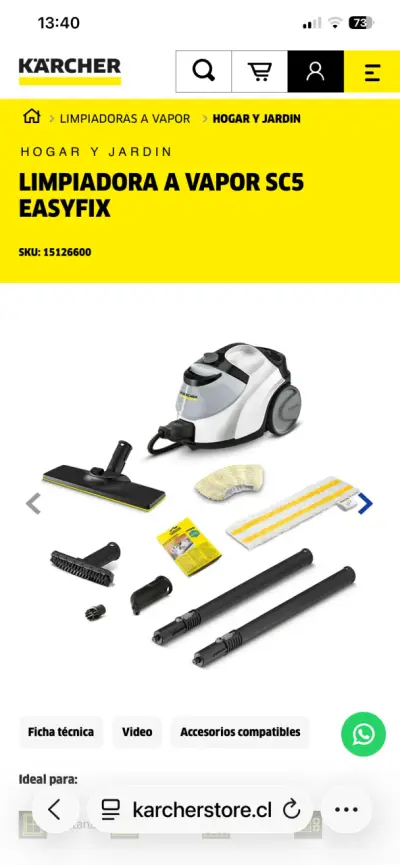 Limpiadora a vapor Kärcher SC5 EasyFix - miniatura 4