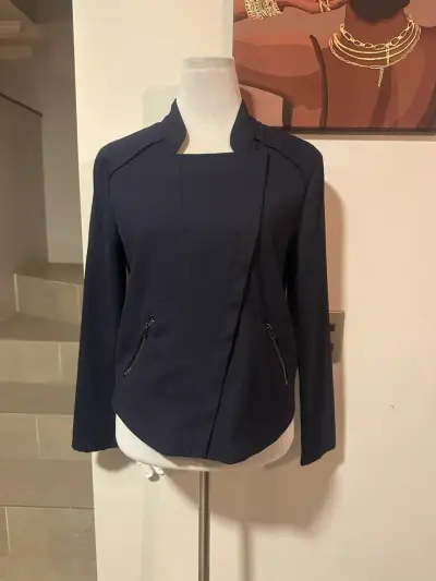 🖤Chaqueta Corta Asimétrica Azul Marino🖤 - miniatura 2