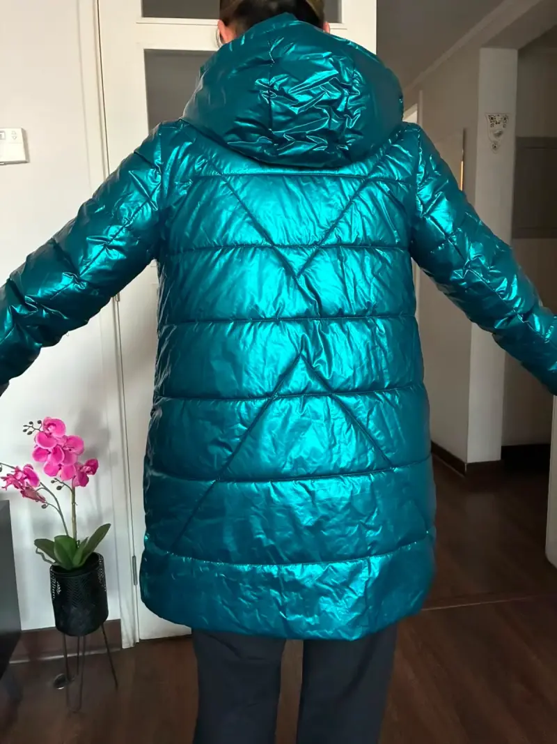 Parka turquesa con capucha - 3