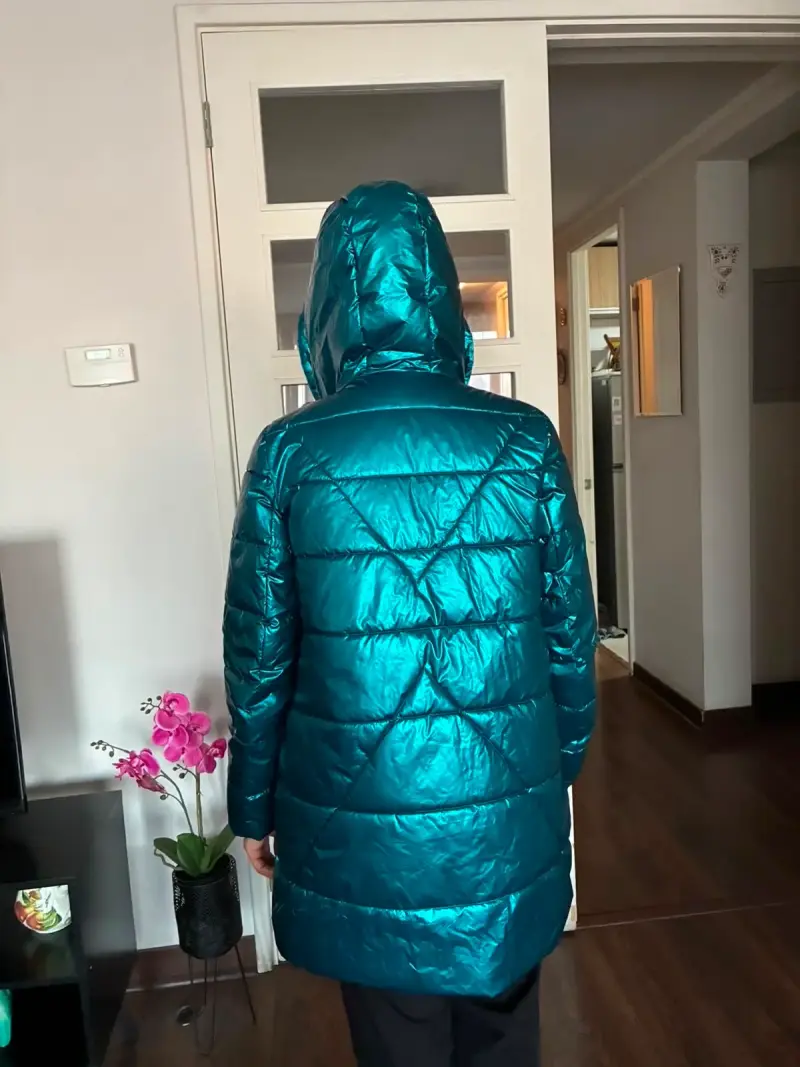Parka turquesa con capucha - 4