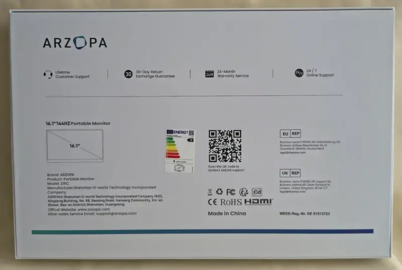 Monitor portátil Arzopa 144Hz IPS - 5