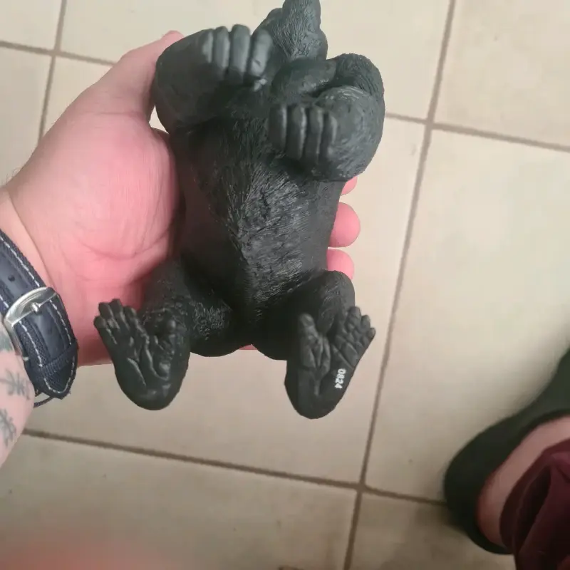 Figura decorativa de gorila espalda plateada - 3