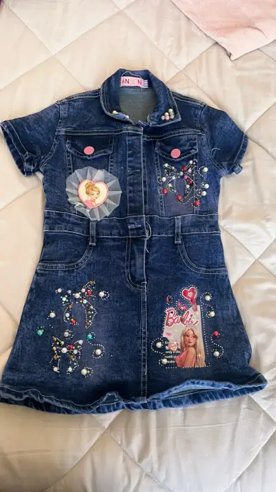Vestido de mezclilla diseño Barbie talla 5 - miniatura 1
