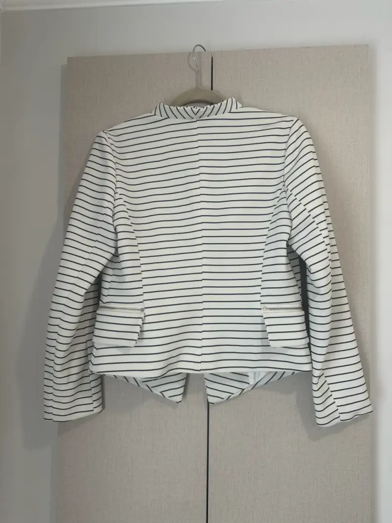 🖤Chaqueta Blazer Michel de Rayas Blanco🖤 - 4