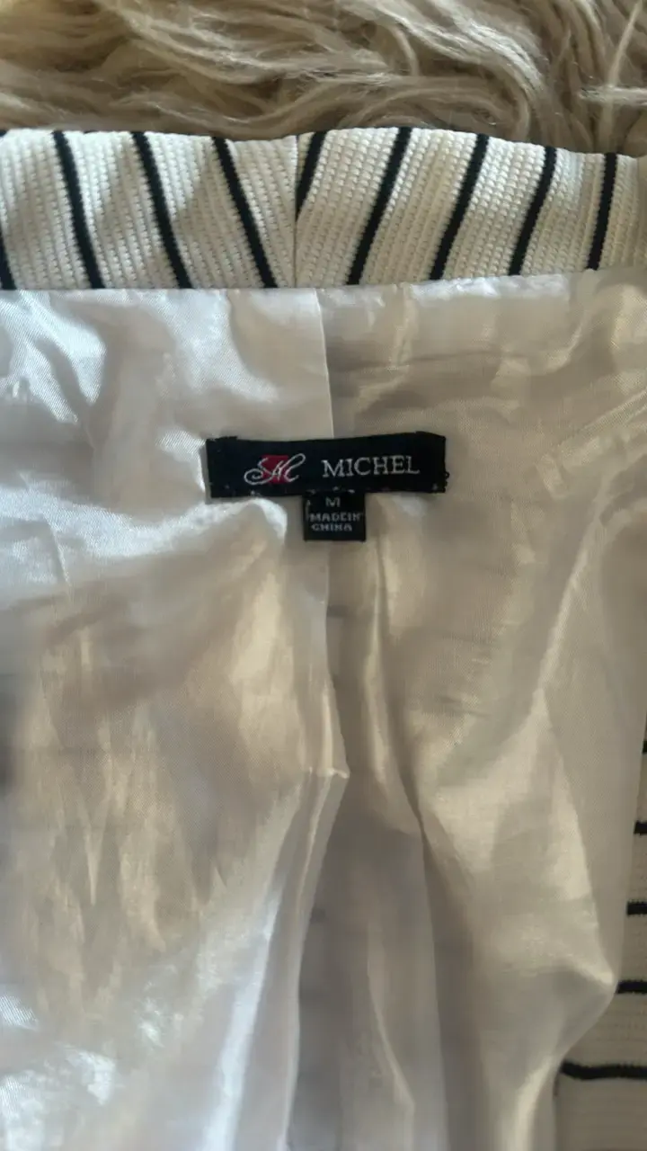 🖤Chaqueta Blazer Michel de Rayas Blanco🖤 - 5