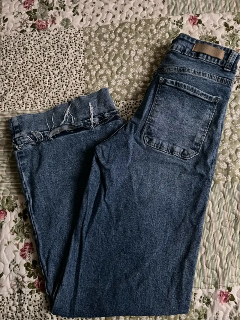 Jeans azul desgastados para mujer - 1