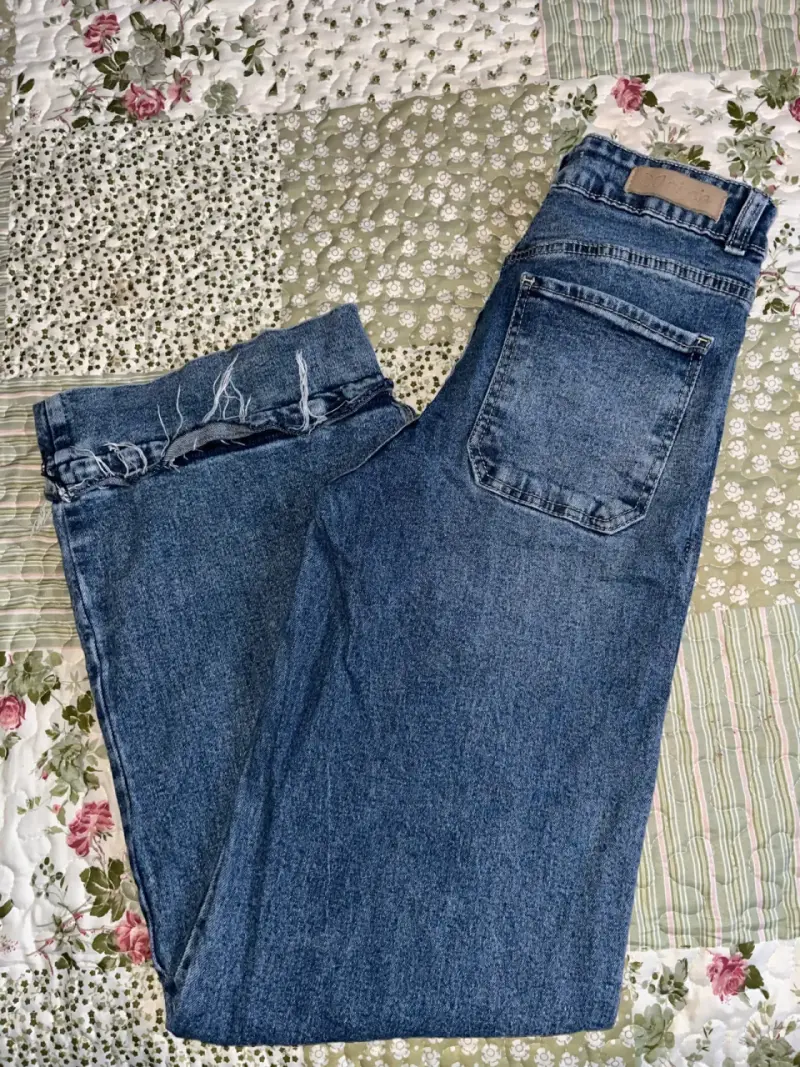 Jeans azul desgastados para mujer - 2