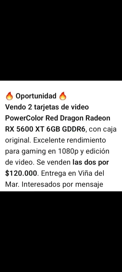 Tarjetas de video PowerColor RX 5600 XT 6GB - miniatura 1