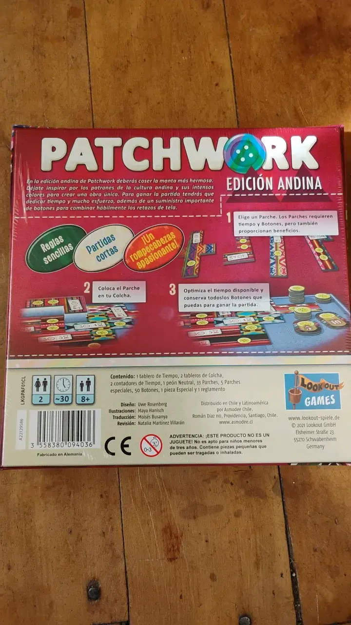 Juego de mesa Patchwork Edición Andina - 2